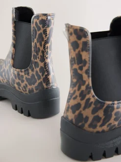 Luipaardprint - Faux Fur Lined Chelsea Ankle Wellies