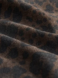 Luipaardprint - Jeans met wijde pijpen