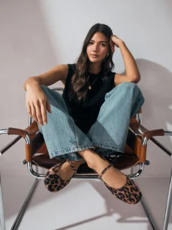 Luipaardprint - Mary Jane-schoenen met ronde neus