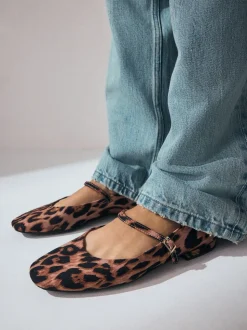 Luipaardprint - Mary Jane-schoenen met ronde neus