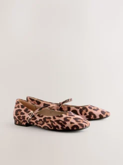 Luipaardprint - Mary Jane-schoenen met ronde neus