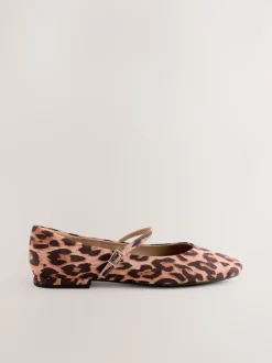 Luipaardprint - Mary Jane-schoenen met ronde neus