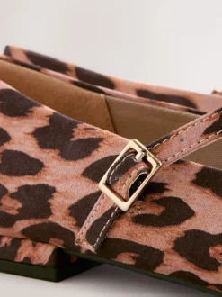 Luipaardprint - Mary Jane-schoenen met ronde neus