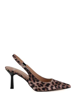 Luipaardprint - Novo Wide Fit Iraya Point Slingback Court Shoes