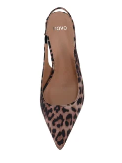 Luipaardprint - Novo Wide Fit Iraya Point Slingback Court Shoes