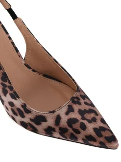 Luipaardprint - Novo Wide Fit Iraya Point Slingback Court Shoes