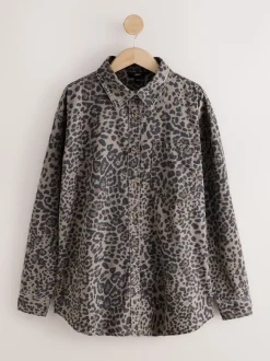 Luipaardprint - Oversized denim overhemd