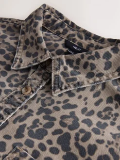 Luipaardprint - Oversized denim overhemd
