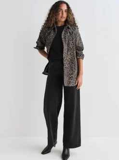 Luipaardprint - Oversized denim overhemd