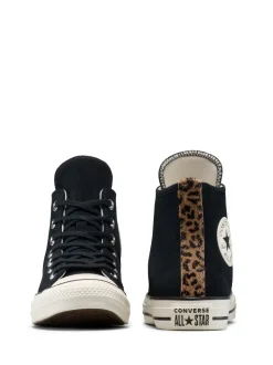 Luipaardprint zwart - Converse Chuck Taylor Suede All Over High Trainers