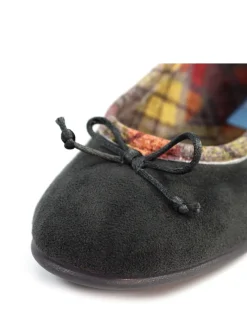 Lunar Bow Tartan Trim Pump Slippers