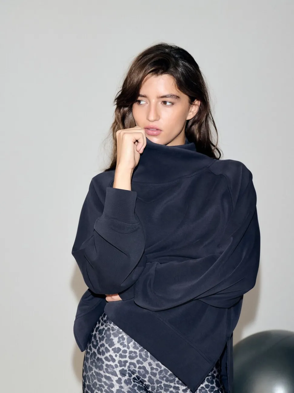 Marineblauw - Active Modal Supersoft Cowl Neck Jumper