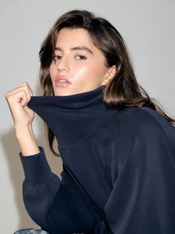 Marineblauw - Active Modal Supersoft Cowl Neck Jumper