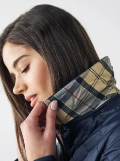 Marineblauw - Barbour® - Deveron in schuine ruit doorgestikt lichtgewicht jack