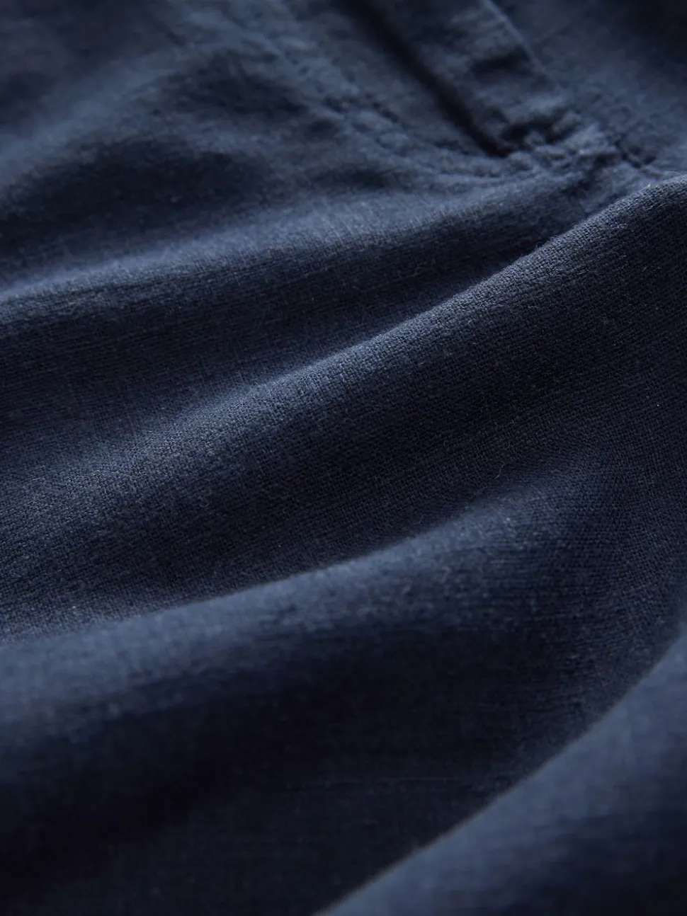 Marineblauw - Bermuda van linnenmix