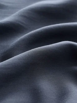 Marineblauw - Camitop met kant en smalle bandjes