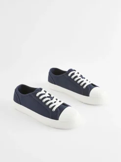 Marineblauw - Canvas honkbalsneakers