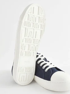 Marineblauw - Canvas honkbalsneakers