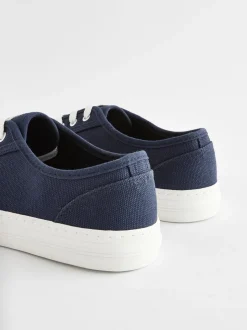 Marineblauw - Canvas honkbalsneakers