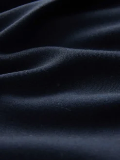 Marineblauw - Elastic Back Wide Leg Trousers With Wool