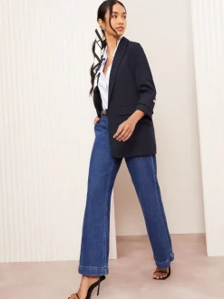 Marineblauw - Friends Like These maatgesneden blazer met mouwdetails