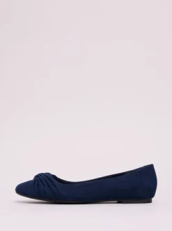 Marineblauw - Friends Like These Ballerina's met gedraaide details en ronde neus