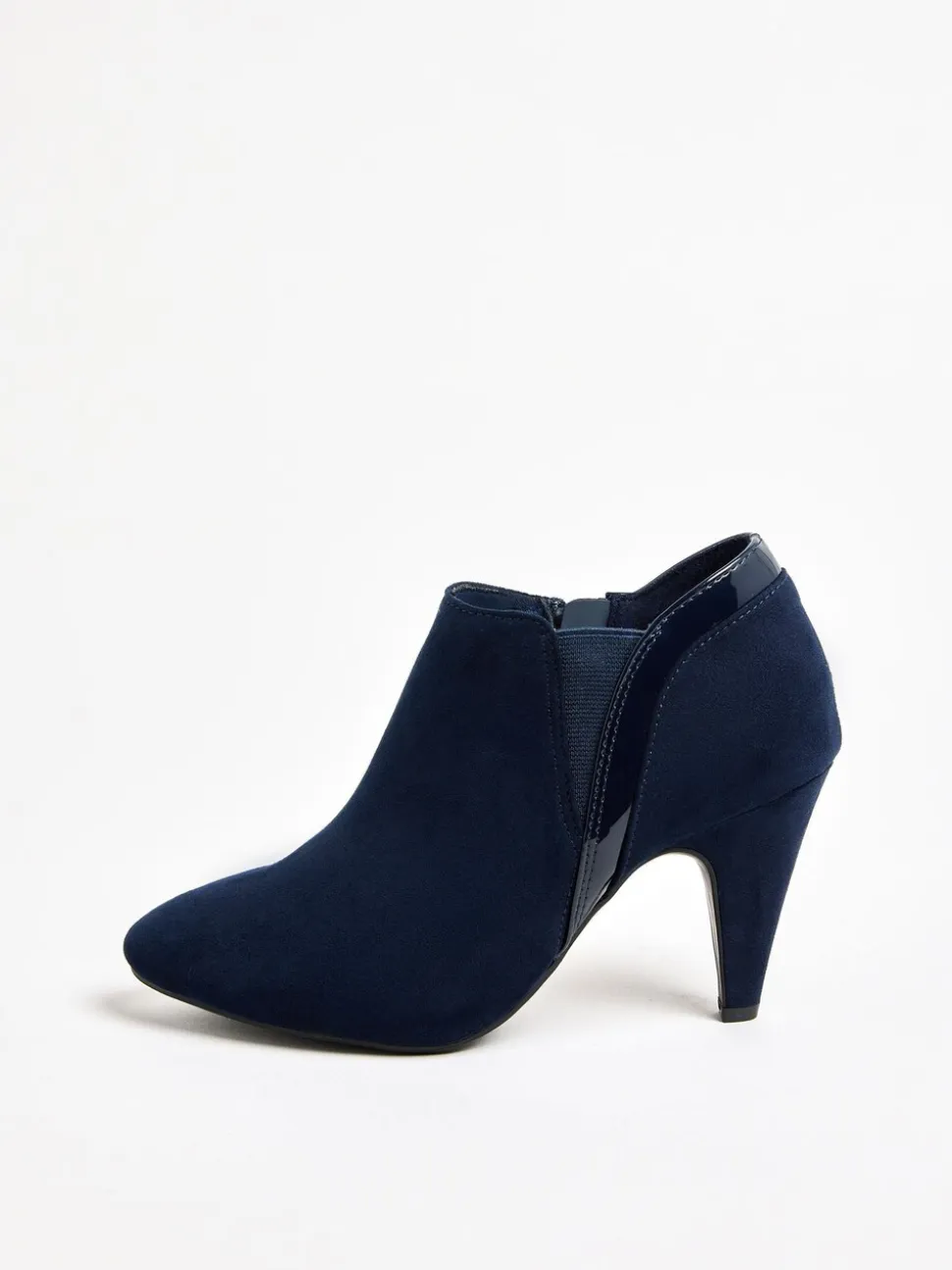 Marineblauw - Friends Like These Mid Heel Mix Material Ankle Boots