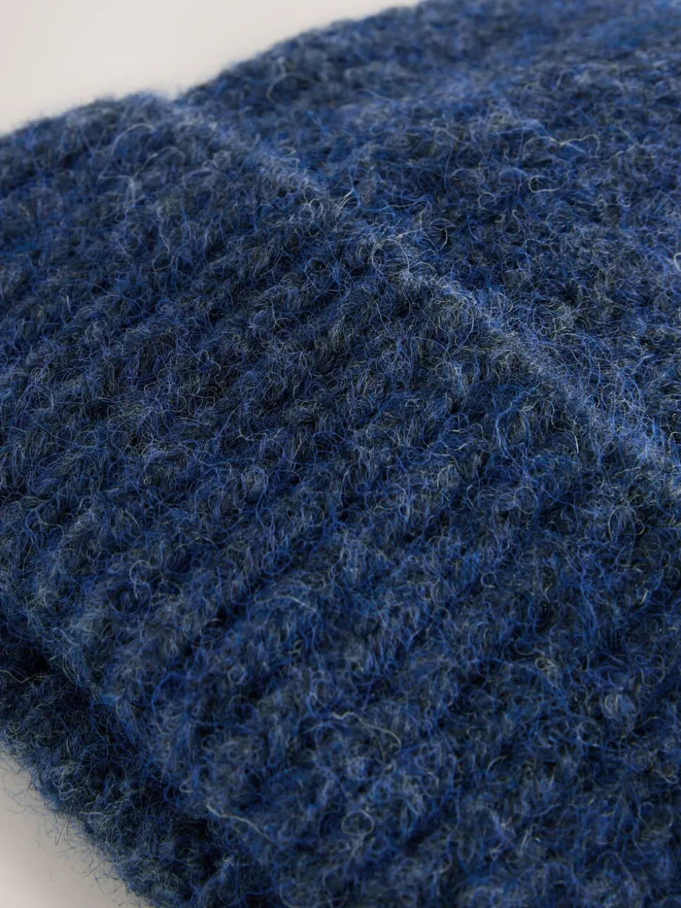 Marineblauw - Geribbelde beanie-muts met wol