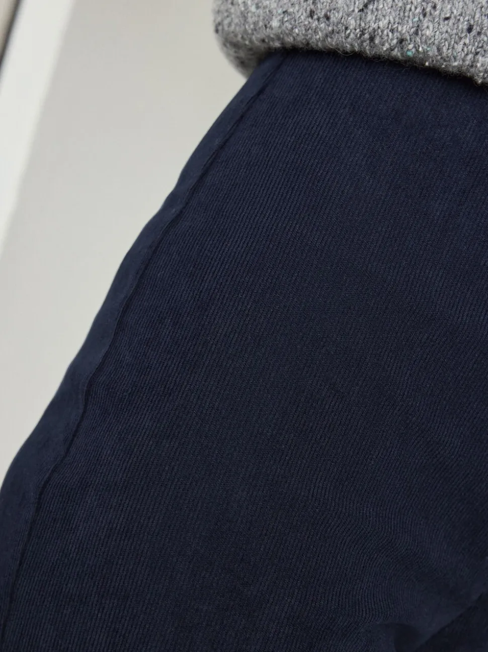 Marineblauw - Gladmakende corduroy wijde pijpen broek