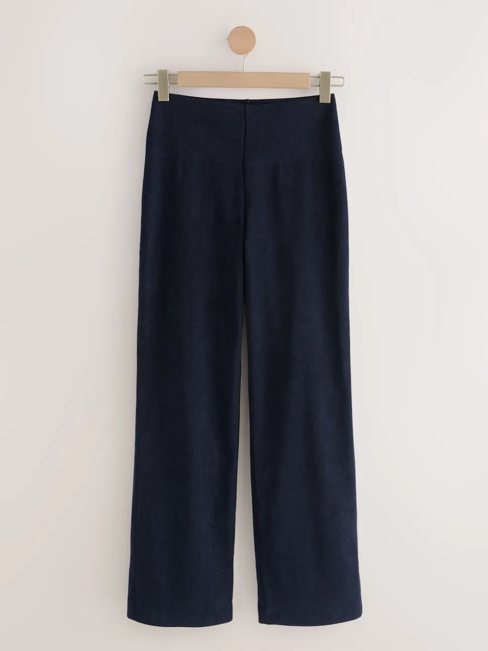 Marineblauw - Gladmakende corduroy wijde pijpen broek