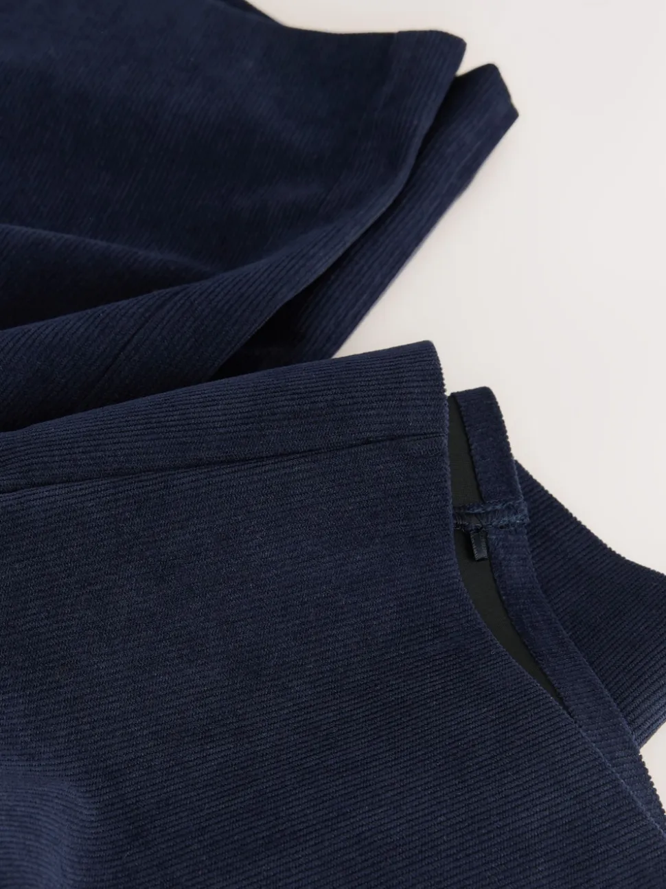 Marineblauw - Gladmakende corduroy wijde pijpen broek