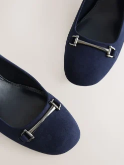 Marineblauw - Hardware Slingback Block Heels