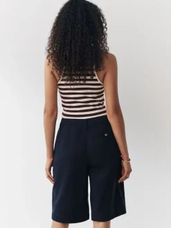 Marineblauw - Knielange short