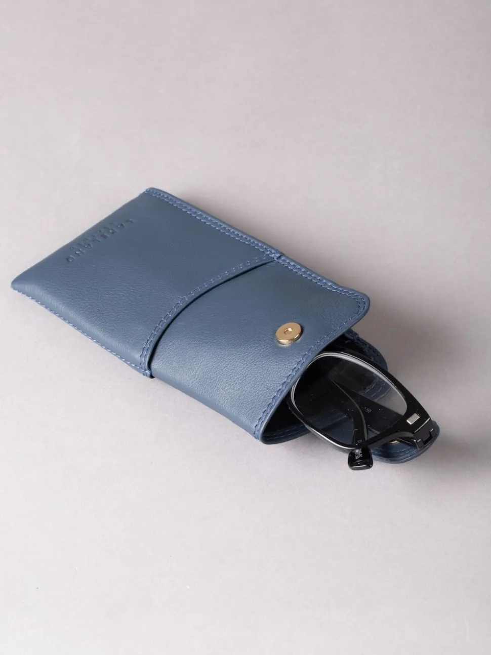 Marineblauw - Lakeland Leather Glasses Case