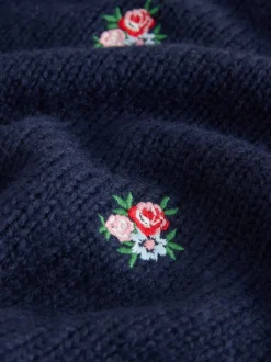 Marineblauw - Laura Ashley Embroidered Floral Cardigan