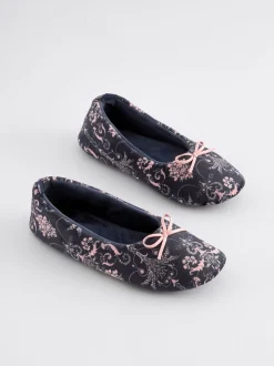Marineblauw - Laura Ashley ballerina pantoffels