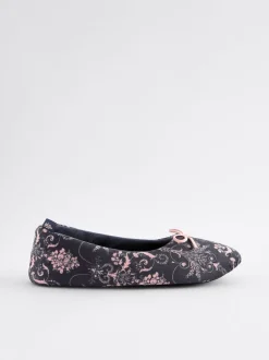 Marineblauw - Laura Ashley ballerina pantoffels