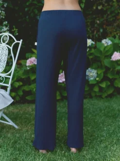 Marineblauw - Laura Ashley gebreide loungebroek