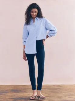 Marineblauw - Legging van ponte-stof