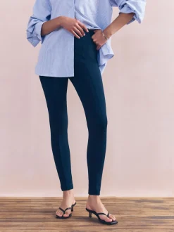 Marineblauw - Legging van ponte-stof