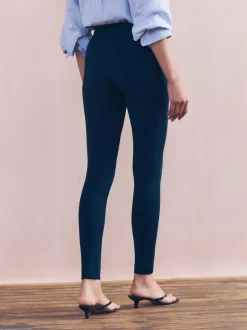 Marineblauw - Legging van ponte-stof