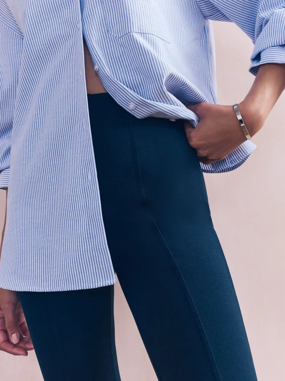 Marineblauw - Legging van ponte-stof