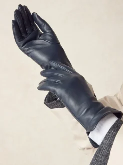 Marineblauw - Leren handschoenen
