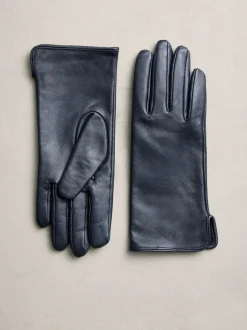Marineblauw - Leren handschoenen