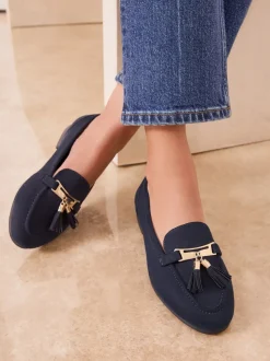 Marineblauw - Lipsy Almond Toe Tassel Workwear Loafers