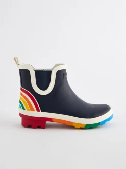 Marineblauw - Little Bird by Jools Oliver regenlaarzen met regenboog voor volwassenen