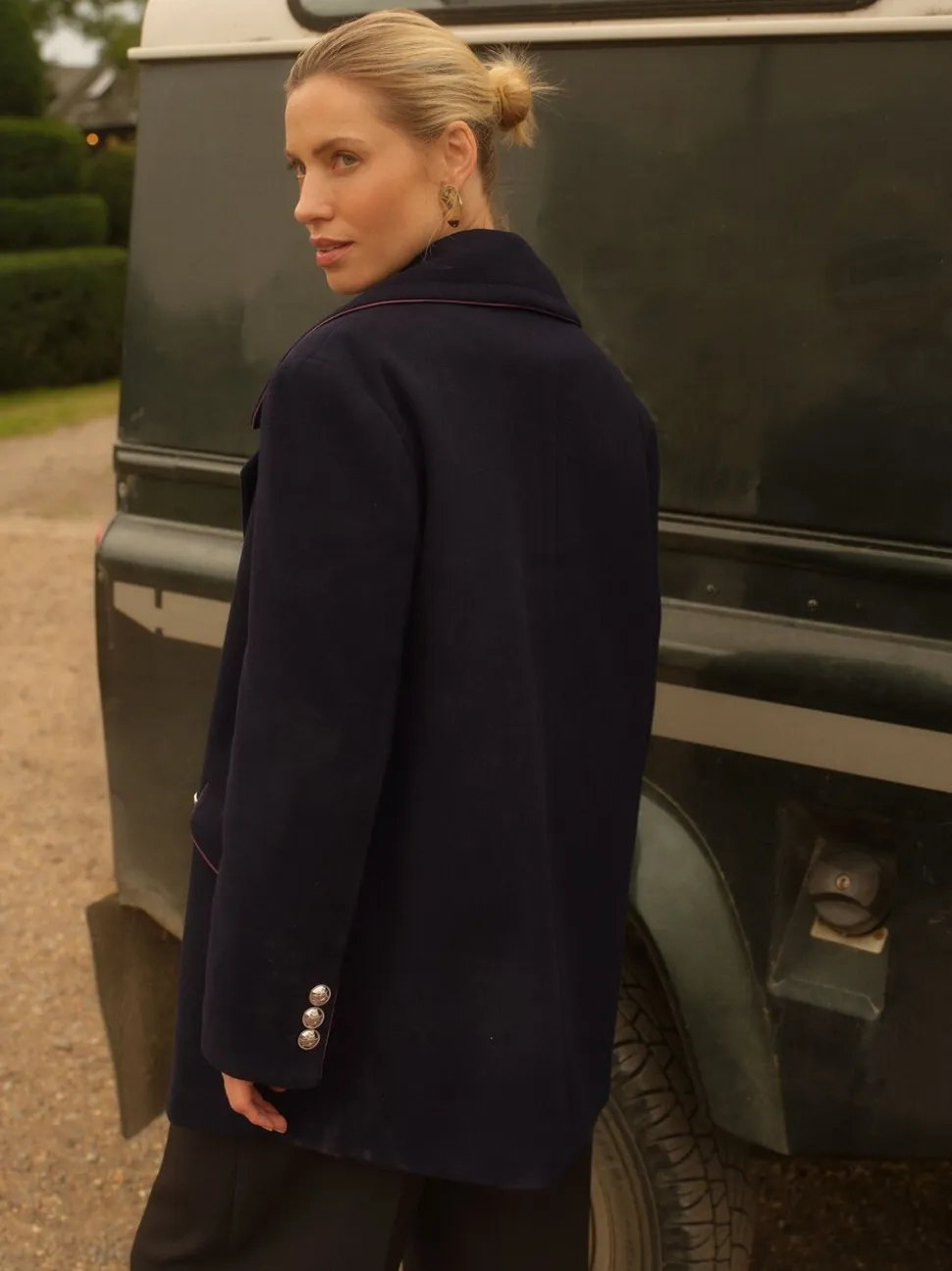 Marineblauw - Love & Roses Pea Coat