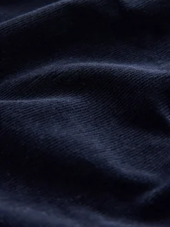 Marineblauw - Midi rok van corduroy met verlaagde taille