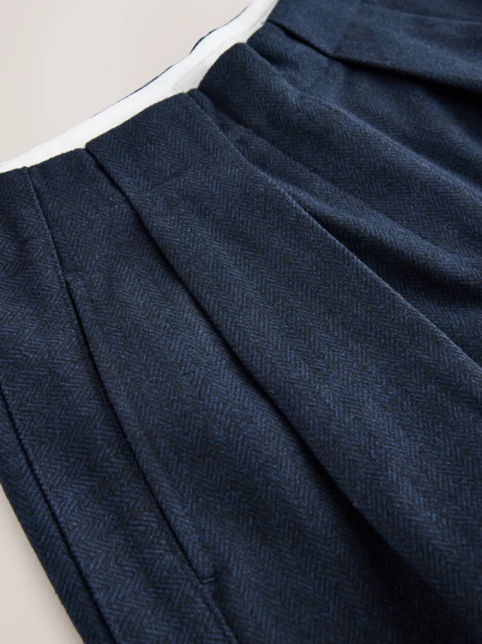 Marineblauw - N. Premium visgraat culottes met wol