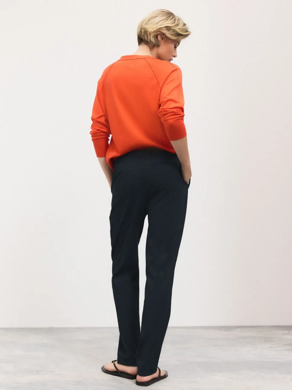 Marineblauw - Op maat gesneden smalle broek